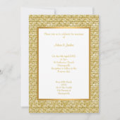 金ゴールド白金ゴールドれんが模様結婚式招待状 招待状 (正面)