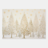 金ゴールド白銀のクリスマスツリー ラッピングペーパーシート (正面2)