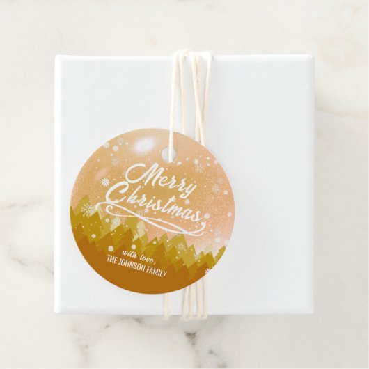 金ゴールド白雪の森クリスマス新年 フェイバータグ (インサイチュ)