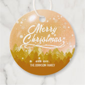 金ゴールド白雪の森クリスマス新年 フェイバータグ (正面)