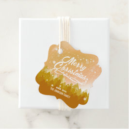 金ゴールド白雪の森クリスマス新年 フェイバータグ