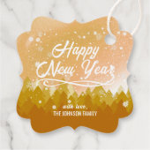 金ゴールド白雪の森クリスマス新年 フェイバータグ (裏面)