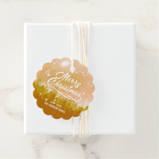 金ゴールド白雪の森クリスマス新年 フェイバータグ (インサイチュ)