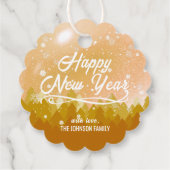 金ゴールド白雪の森クリスマス新年 フェイバータグ (裏面)