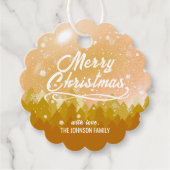 金ゴールド白雪の森クリスマス新年 フェイバータグ (正面)