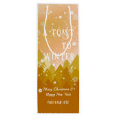金ゴールド白雪平和な森クリスマス新年 ワインギフトバッグ (裏面)