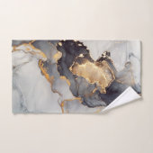 金ゴールド白黒かわいらし大理石 ハンドタオル (ハンドタオル)