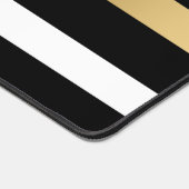 金ゴールド白黒のストライプ デスクマット (コーナー)