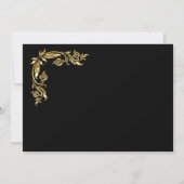 金ゴールド白黒エレガントグラフォーマルマー結婚ズ 招待状 (裏面)