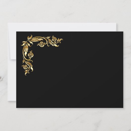 金ゴールド白黒エレガントグラフォーマルマー結婚ズ 招待状 (裏面)