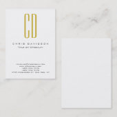 金ゴールド白黒カラーモノグラム名刺 名刺 (正面/裏面)