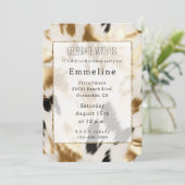 金ゴールド白黒クリームウエスタンコウィド 招待状 (スタンド正面)