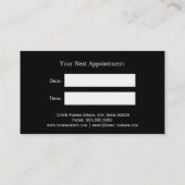 金ゴールド白黒ストライプ美容師アポイントメント 予約カード (裏面)