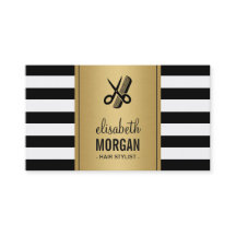 金ゴールド白黒ストライプ美容師アポイントメント