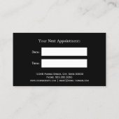 金ゴールド白黒ストライプ美容師アポイントメント 予約カード (裏面)