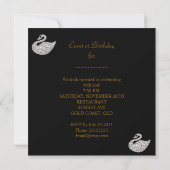 金ゴールド白黒スワンエレガントバースデーパーティー 招待状 (裏面)