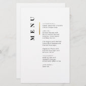 金ゴールド白黒タイポグラフィ結婚のメニュー (正面/裏面)