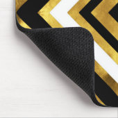 金ゴールド白黒ダイヤモンド幾何学模様 マウスパッド (コーナー)