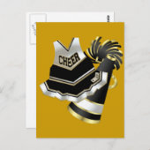 金ゴールド白黒チアリーダー ポストカード (正面/裏面)