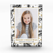 金ゴールド白黒ドードルパイン休日 フォトブロック (正面)