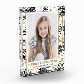 金ゴールド白黒ドードルパイン休日 フォトブロック (左)