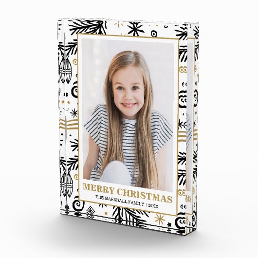 金ゴールド白黒ドードルパイン休日 フォトブロック (右)