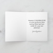 金ゴールド白黒ナース卒業祝い カード (内部)