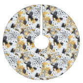 金ゴールド白黒ヒョウ ブラッシュドポリエステルツリースカート (正面)