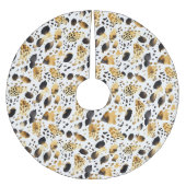 金ゴールド白黒ヒョウ ブラッシュドポリエステルツリースカート (正面)