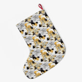 金ゴールド白黒ヒョウ ラージクリスマスストッキング (裏面 (吊り時))