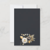 金ゴールド白黒フラワーリハーサルディナー 招待状 (裏面)