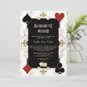 金ゴールド白黒ベガスカジノバチェロレッテウィークエンド 招待状 (スタンド正面)