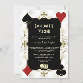 金ゴールド白黒ベガスカジノバチェロレッテウィークエンド 招待状