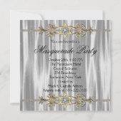 金ゴールド白黒マスカレードパーティー 招待状 (裏面)