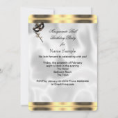 金ゴールド白黒マスカレードボールパーティーマスク 招待状 (裏面)