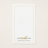 金ゴールド白黒モノグラムイヤリングディスプレイカード (正面)