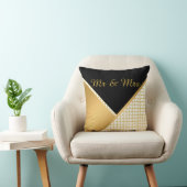 金ゴールド白黒人魚デザイン結婚枕 クッション (椅子)