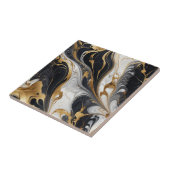 金ゴールド白黒大理石2セラミックタイル タイル (側面)