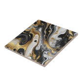 金ゴールド白黒大理石4セラミックタイル タイル (側面)