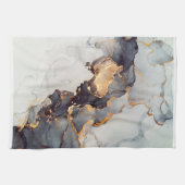 金ゴールド白黒大理石 キッチンタオル (横)