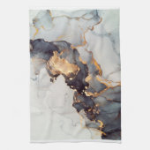 金ゴールド白黒大理石 キッチンタオル (縦)