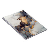 金ゴールド白黒大理石 ノートブック (右側)