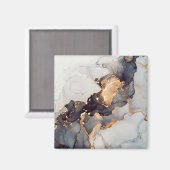 金ゴールド白黒大理石 マグネット (正面/裏面)