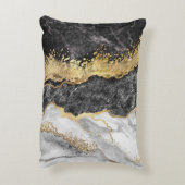 金ゴールド白黒抽象芸術 アクセントクッション (裏面(縦))