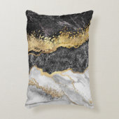 金ゴールド白黒抽象芸術 アクセントクッション (正面(垂直))