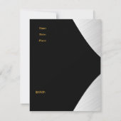 金ゴールド白黒招待状50th誕生日パーティー 招待状 (裏面)