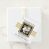 金ゴールド白黒氷スケートで滑るパーティーありがとう フェイバータグ (インサイチュ)