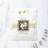 金ゴールド白黒氷スケートで滑るパーティーありがとう フェイバーバッグ