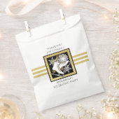 金ゴールド白黒氷スケートで滑るパーティーありがとう フェイバーバッグ (クリップ留めされた状態)