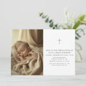 金ゴールド白黒男女兼用洗礼 招待状 (スタンド正面)